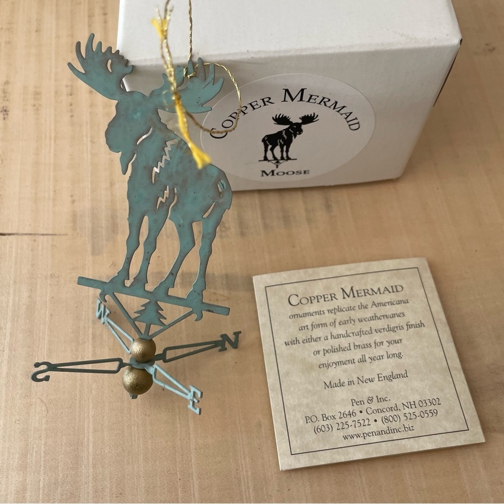 LAST CHANCE Moose Weathervane Ornament NIB/NWT Holiday Christmas Copper Patina - Picture 2 of 9